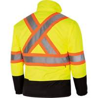 Manteau de sécurité imperméable réversible, Polyester/Polyuréthane, Jaune lime haute visibilité, Petit SHH833 | Office Plus
