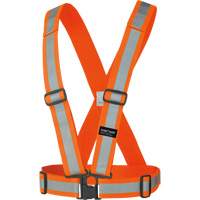 Bretelles de sécurité haute visibilité paquet de 5, Orange haute visibilité, Couleur réfléchissante Argent, Taille unique SHI031 | Office Plus
