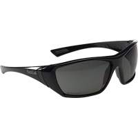 Hustler Hydrophobic Wraparound Safety Glasses, Smoke Lens, Anti-Fog/Anti-Scratch Coating, CSA Z94.3 SHK036 | Office Plus