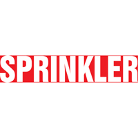 "Sprinkler" Pipe Marker, Self-Adhesive, 1" H x 8" W, White on Red SAV529 | Office Plus