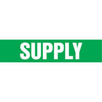 "Supply" Pipe Markers, Self-Adhesive, 4" H x 24" W, White on Green SI514 | Office Plus