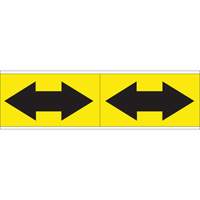 Dual Direction Arrow Pipe Markers, Self-Adhesive, 4" H x 12" W, Black on Yellow SI716 | Office Plus