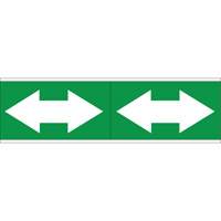Dual Direction Arrow Pipe Markers, Self-Adhesive, 4" H x 12" W, White on Green SI718 | Office Plus