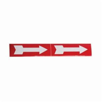 Marqueurs de tuyau avec flèches, Autocollant, 2-1/4" h x 7" la, Blanc/rouge SI721 | Office Plus