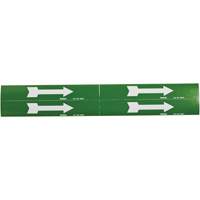 Marqueurs de tuyau avec flèches, Autocollant, 1-1/8" h x 7" la, Blanc/vert SI733 | Office Plus