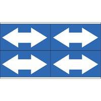 Dual Direction Arrow Pipe Markers, Self-Adhesive, 1-1/8" H x 7" W, White on Blue SI738 | Office Plus