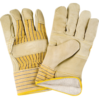 Winter-Lined Patch-Palm Fitters Gloves, Large, Grain Cowhide Palm, Cotton Fleece Inner Lining SR521 | Office Plus