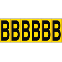 Individual Adhesive Letter Markers, B, 2-15/16" H, Black on Yellow SR591 | Office Plus