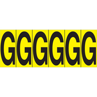 Individual Adhesive Letter Markers, G, 2-15/16" H, Black on Yellow SR596 | Office Plus