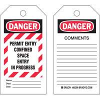 "Confined Space" Tags, Polyester, 3" W x 5-3/4" H, English SX839 | Office Plus