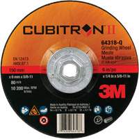 Cubitron™ II Quick Change Depressed Centre Grinding Wheel, 6" x 1/4", 5/8"-11 Arbor, Type 27, Ceramic TCT853 | Office Plus