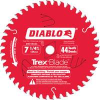 Trex<sup>®</sup> Blade™ Cutting Saw Blade, 7-1/4", 44 Teeth, Plastic/Composite Decking Use TCT896 | Office Plus