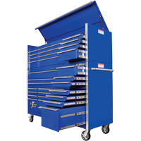 RX Series Rolling Tool Cabinet, 19 Drawers, 72" W x 25" D x 47" H, Blue TEQ506 | Office Plus
