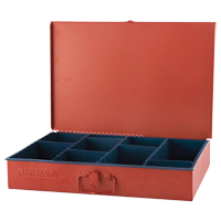 Compartment Box With 12 Adjustable Compartments, 12" D x 18" W x 3" H, Red TEQ521 | Office Plus