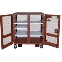 Mobile Mesh Cabinet, Steel, 37 Cubic Feet, Red TEQ806 | Office Plus