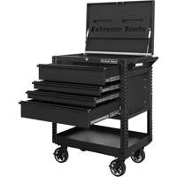 EX Deluxe Series Tool Cart, 4 Drawers, 22-7/8" L x 33" W x 44-1/4" H, Black TER033 | Office Plus