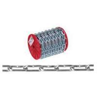 Straight Link Coil Chain, Low Carbon Steel, #4 x 100' (30.4 m) L, 205 lbs. (0.1025 tons) Load Capacity TTB060 | Office Plus