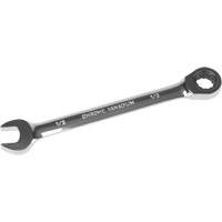 SAE Ratcheting Combination Wrench, 12 Point, 1/2", Chrome Finish UAD656 | Office Plus