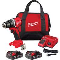 M18™ Compact Brushless Drill/ Driver Kit, Lithium-Ion, 18 V, 1/2" Chuck, 550 in-lbs Torque UAW906 | Office Plus