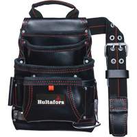Carpenter's Nail & Tool Bag, Leather, 11 Pockets, Black UAX330 | Office Plus