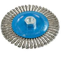 Knot-Twisted Stringer Bead Wire Wheel, 6" Dia., 0.02" Fill, 5/8"-11 Arbor, Aluminum/Stainless Steel UE927 | Office Plus