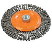 Stringer Bead Knotted Wire Brush, 6-7/8" Dia., 0.02" Fill, 5/8"-11 Arbor, Steel UE928 | Office Plus