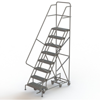 All Directional Rolling Ladder, 8 Steps, 24" Step Width, 80" Platform Height, Steel VC551 | Office Plus