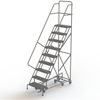 All Directional Rolling Ladder, 9 Steps, 24" Step Width, 90" Platform Height, Steel VC552 | Office Plus