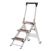 Safety Stepladder with Bar & Tray, 2.2', Aluminum, 300 lbs. Capacity, Type 1A VD432 | Office Plus