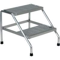 Aluminum Step Stand, 2 Step(s), 22-13/16" W x 24-9/16" L x 20" H, 500 lbs. Capacity VD457 | Office Plus
