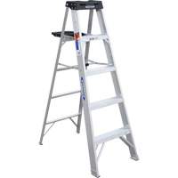 Step Ladder with Pail Shelf, 5', Aluminum, 300 lbs. Capacity, Type 1A VD559 | Office Plus