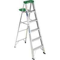 Step Ladder with Pail Shelf, 6', Aluminum, 225 lbs. Capacity, Type 2 VD565 | Office Plus