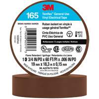 Temflex™ General Use Vinyl Electrical Tape 165, 19 mm (3/4") x 18 M (60'), Brown, 6 mils XI863 | Office Plus