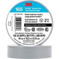 Temflex™ General Use Vinyl Electrical Tape 165, 19 mm (3/4") x 18 M (60'), Grey, 6 mils XI864 | Office Plus